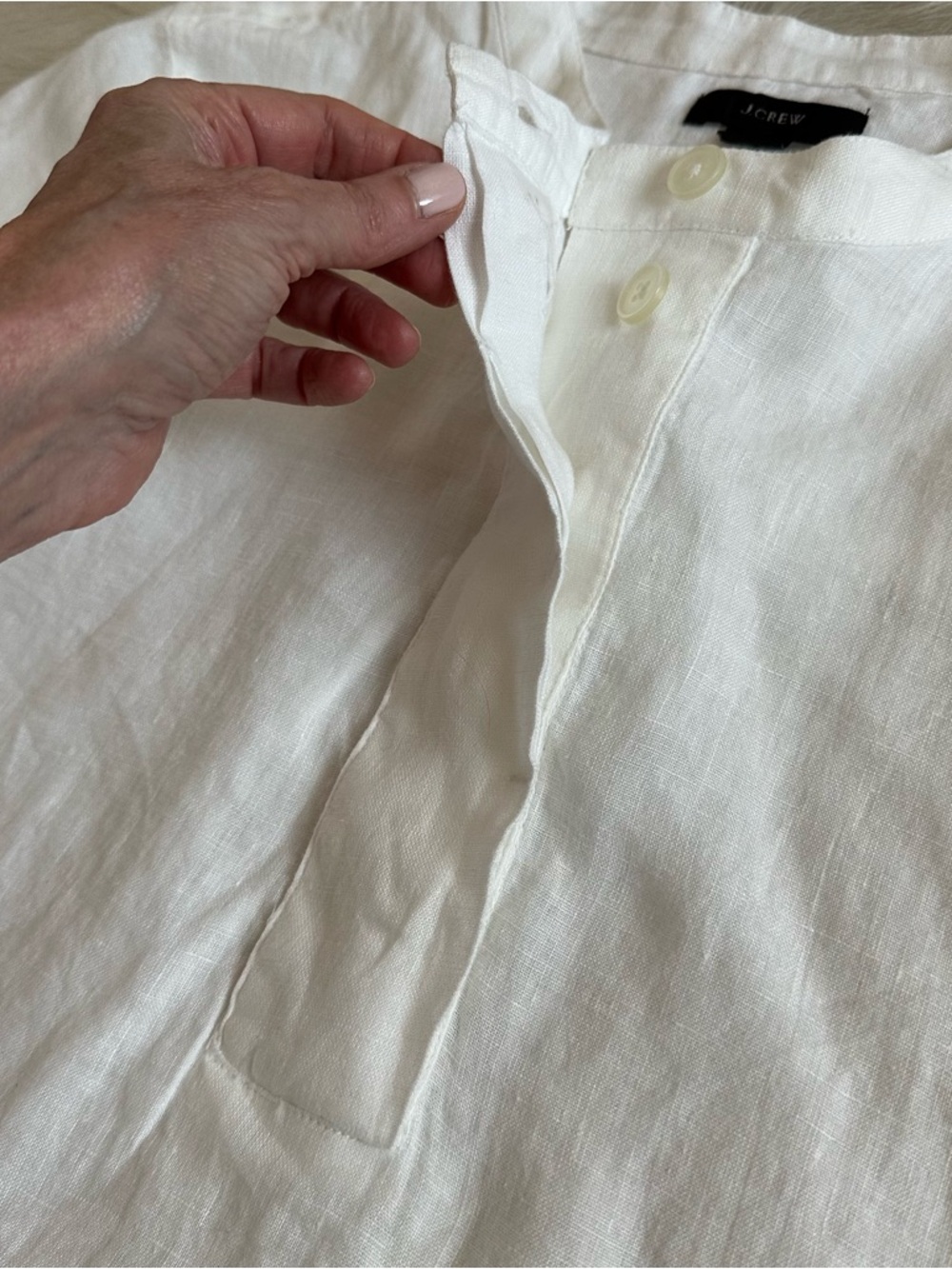J. Crew White Linen Button Front Tunic - Picture 5 of 7